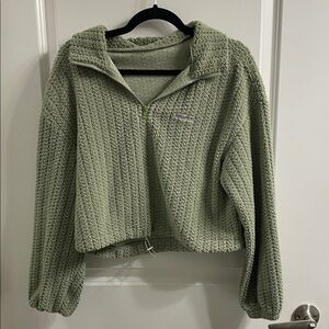 SHEIN Olive Green Textured Pullover Sweater
